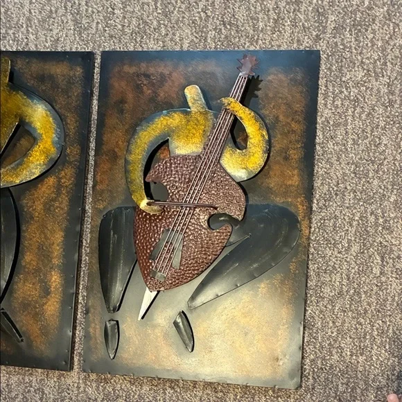 Metal Wall Art with Musical Instruments - Picture 2 of 9
